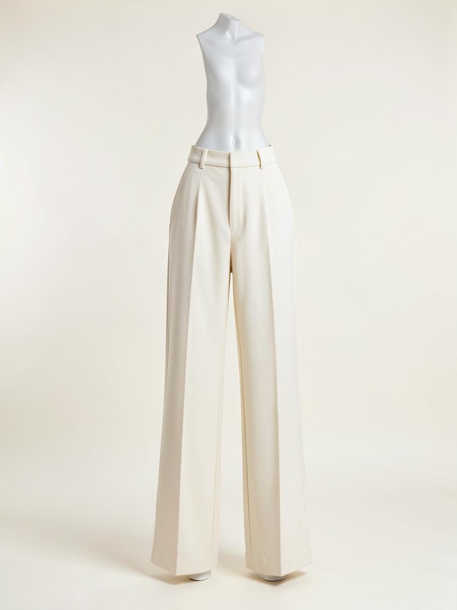 Ivory Wide-Leg Trousers